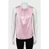 Pink blouse with drapery