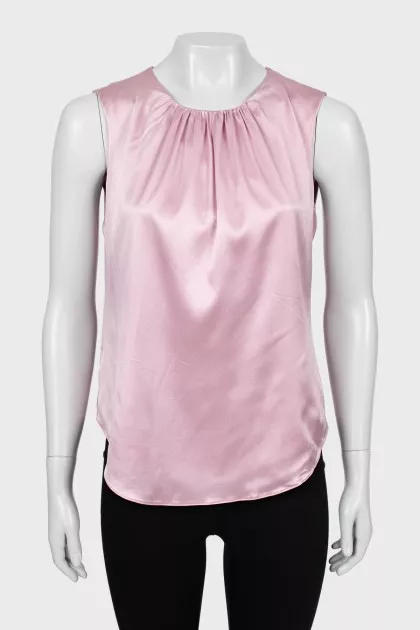 Pink blouse with drapery