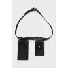 Leather belt with removable pockets