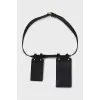 Leather belt with removable pockets