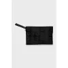 Embossed pony wool clutch