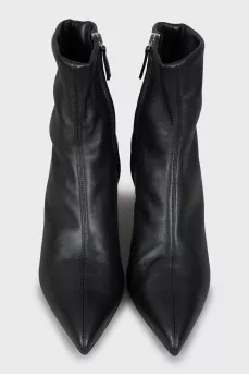 Black ankle boots with sculpted heels
