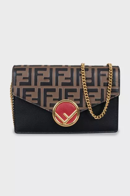 Printed leather crossbody bag