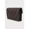Printed leather crossbody bag