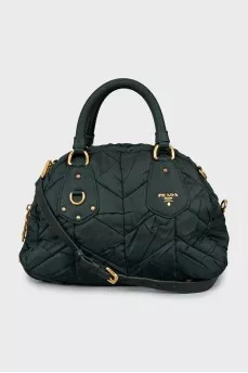 Textile crossbody bag with logo