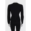 Black cardigan with ribbed stripes