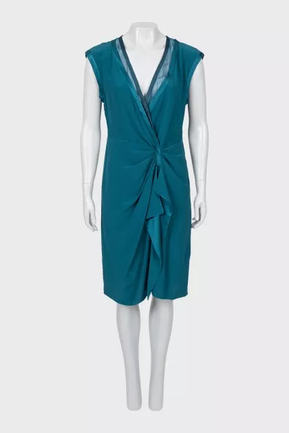 Silk dress with V-neck