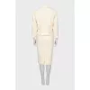 Beige jacket and skirt suit