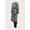 Silk trench coat in animal print