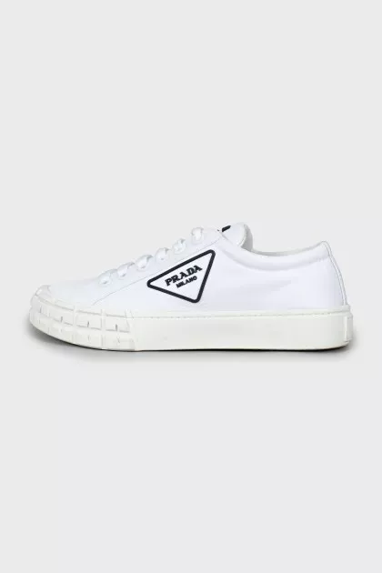 Textile sneakers with brand logo