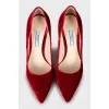 Velor high heels