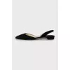 Suede low heel slingbacks