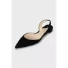 Suede low heel slingbacks