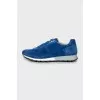 Blue suede sneakers