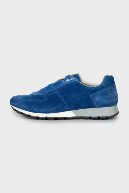 Blue suede sneakers