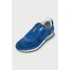 Blue suede sneakers