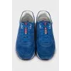 Blue suede sneakers