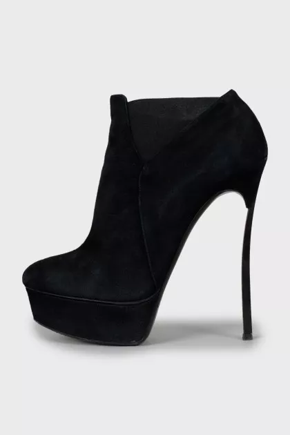Suede ankle boots with high heels