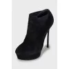 Suede ankle boots with high heels