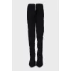 Textile over the knee boots with pointed toe
