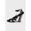 Signature print heeled sandals