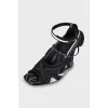 Signature print heeled sandals