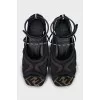 Signature print heeled sandals