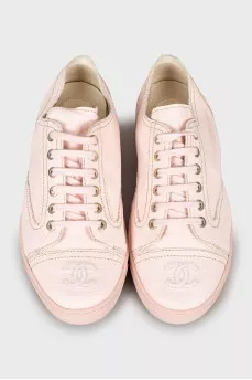 Low-heel textile sneakers