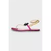 Sandals made of suede and leather with decor