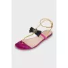 Sandals made of suede and leather with decor