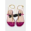 Sandals made of suede and leather with decor