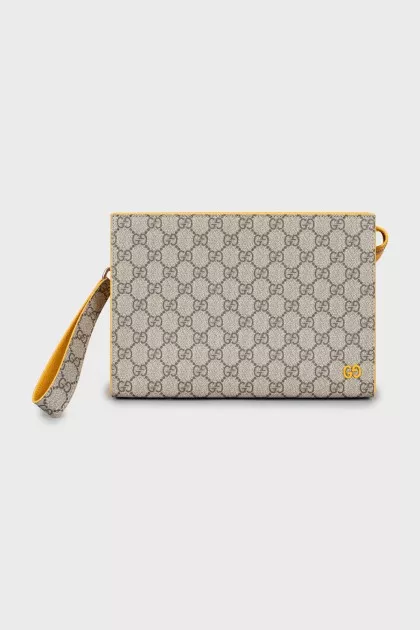 Rectangular clutch with signature print