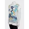Printed silk T-shirt