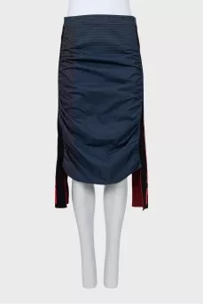 Plaid draped skirt