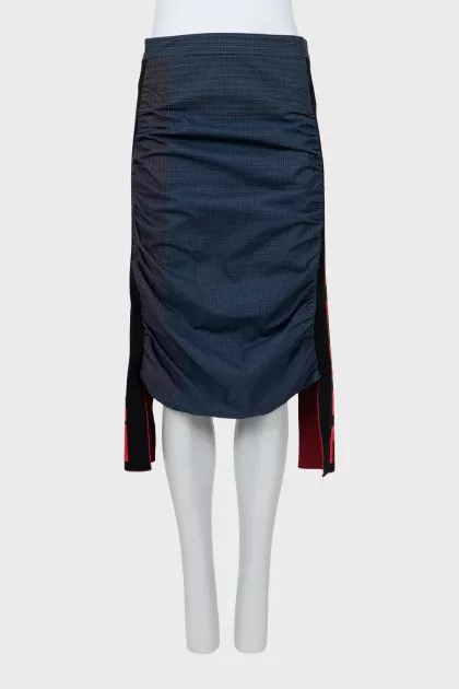 Plaid draped skirt