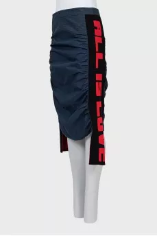 Plaid draped skirt