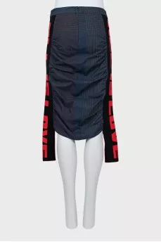 Plaid draped skirt