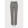 Straight trousers in houndstooth print