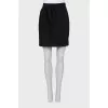 Straight cut wool mini skirt
