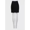 Straight cut wool mini skirt