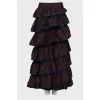 Vintage ruffle maxi skirt