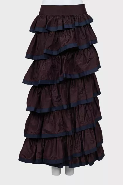 Vintage ruffle maxi skirt