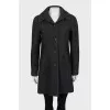 Printed wool coat