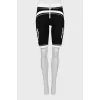 Black and white cycling shorts with raised seams