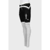 Black and white cycling shorts with raised seams