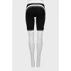 Black and white cycling shorts with raised seams
