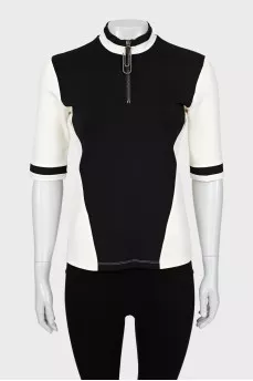 Slim fit T-shirt in black and white