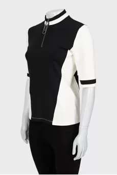 Slim fit T-shirt in black and white