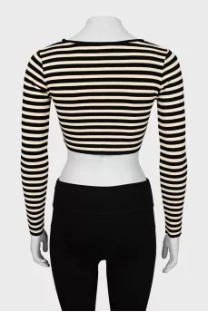 Striped cropped long sleeve with tag