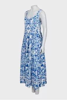 Printed sundress with raised seams